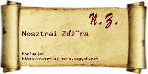 Nosztrai Zóra névjegykártya